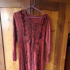 Goth, Victorian, Renaissance Embroidered Dress